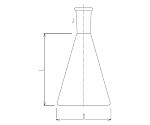 石英三角フラスコ　スリ付　100mL　1100-01