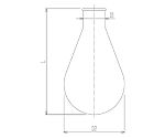 石英ナス形フラスコ　リム付　100mL　1126-100