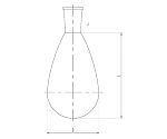 石英ナス形フラスコ　スリ付　500mL　1102-05