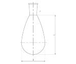 石英ナス形フラスコ　スリ付　1000mL　1102-06