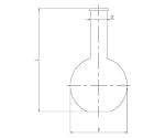 石英平底フラスコ　リム付　50mL　1124-50