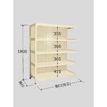 ラークラック　パネル付　150kg/段　連結　高さ1800mm　5段タイプ　W900×D300×H1800mm　PRLW-1115R