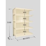 ラークラック　パネル付　150kg/段　連結　高さ2100mm　5段タイプ　W1800×D450×H2100mm　PRLW-2725R