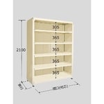 ラークラック　パネル付　150kg/段　単体　高さ2100mm　6段タイプ　W1800×D450×H2100mm　PRLW-2726