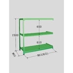 中軽量棚ML型　250kg/段　連結　高さ1500mm　3段タイプ　W900×D450×H1500mm　ML-9123R