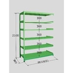 中軽量棚ML型　250kg/段　連結　高さ2100mm　6段タイプ　W1200×D600×H2100mm　ML-2346R