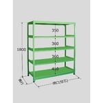 中軽量棚ML型　250kg/段　単体　高さ1800mm　5段タイプ　W1500×D450×H1800mm　ML-1525