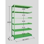 中軽量棚ML型　250kg/段　連結　高さ2400mm　6段タイプ　W1200×D600×H2400mm　ML-3346R