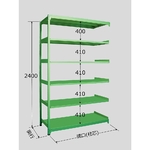 中軽量棚ML型　250kg/段　連結　高さ2400mm　6段タイプ　W1500×D750×H2400mm　ML-3556R