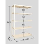 中軽量棚MLW型　250kg/段　連結　高さ2400mm　5段タイプ　W1800×D600×H2400mm　MLW3745R