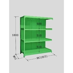 中軽量棚PML型パネル付　250kg/段　連結　高さ1800mm　4段タイプ　W1800×D750×H1800mm　PMLG-1754R