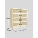 中軽量棚PMLW型パネル付　250kg/段　単体　高さ1800mm　5段タイプ　W1500×D600×H1800mm　PMLW-1545