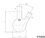 二ツ口フラスコ　100mL　24/40・15/25　3108-100-4L1L