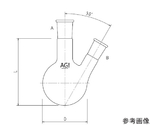 二ツ口フラスコ　100mL　24/40・19/38　3108-100-4L3L