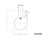 二ツ口フラスコ　側管垂直タイプ　100mL　24/40・15/25　3116-100-4L1L