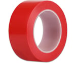 厚手PVCラインテープ　幅50mm×22m　厚0.2mm　はく離紙なし　樹脂芯　赤　J2352-R