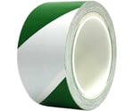 厚手PVCラインテープ　幅50mm×22m　厚0.2mm　はく離紙なし　樹脂芯　緑/白トラ柄　J2352-G/W