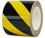 耐摩耗ラインテープ　幅100mm×22m　厚0.2mm　黄/黒トラ柄　15641
