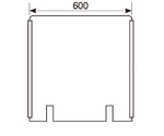 アクリル板　切り込みタイプ　スライドカバー付　600×600H　E110-205-20
