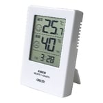 時計付デジタル温湿度計　ホワイト　BOVU102
