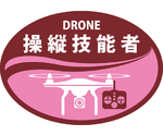 ヘルメット用ステッカー　DRONE操縦技能者　HLD-2　ピンク　35×50mm　2枚組　233902