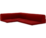 カバーが洗えるフロアソファ3点セット　IMONIA　タスクレッド　A573b-586RED