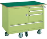 キャビネットワゴン（天板付）　W1200×D750×H890mm　126kg　サカエグリーン　Q-22BTE