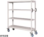 中軽量キャスターラックGSR型（ウレタン車・4輪自在）　W900×D450×H1380mm　3段　ホワイトグレー　GSR-8123WUJ