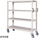 中量キャスターラックGKR型（ウレタン車・自在2、固定2コ）　W900×D450×H1380mm　3段　ホワイトグレー　GKR-8123WUK