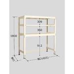 中量ボトムフリーラック（300Kg/段・単体・3段タイプ）　900mm×450mm×1800mm　アイボリー　BFW1809M03T