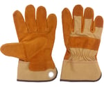 カラー帆布革手袋　ハトメ付　アンバー　Mサイズ　AG9541-M