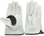 牛床革手袋　外縫い　黒アテ　Lサイズ　AG4601-L