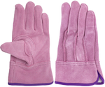 現場系女子　牛床革手袋　オイル　外縫い　内綿　ピンク　女性用Sサイズ　AG2551-S