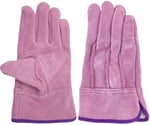 現場系女子　牛床革手袋　オイル　外縫い　内綿　ピンク　女性用Mサイズ　AG2551-M
