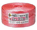 荷造りロープ 5mm×100m 赤 1巻　CR-2110