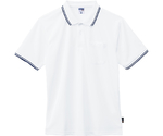 ライン入りベーシックドライポロシャツ（ポリジン加工）　ホワイト　GS　MS3121-15 GS