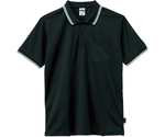 ライン入りベーシックドライポロシャツ（ポリジン加工）　ブラック　L　MS3121-16 L