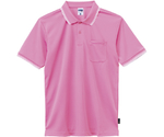 ライン入りベーシックドライポロシャツ（ポリジン加工）　ピンク　GS　MS3121-19 GS