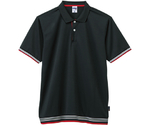 袖ラインリブポロシャツ（ポリジン加工）　ブラック　GS　MS3122-16 GS
