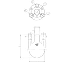 四ツ口フラスコ　側管垂直タイプ　3,000mL　34/45・24/40　3120-3-6L4L