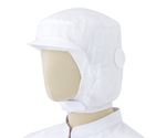 キャップ　食品産業向け　ツバ付　丸型マスク掛け　ホワイト　フリー　SC09W