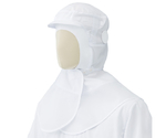 フード　食品産業向け　ツバ付　丸型マスク掛け　ホワイト　小　SH427W-syo