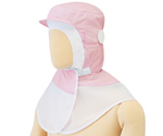 フード　食品産業向け　ツバ付　マスク掛け　丸型　ピンク　フリー　SH27P