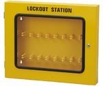 ロックアウトステーション　KBL-2　フック掛けタイプ　黄　450×560×70mm　5.5kg　199122