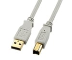 0.3m USBケーブル(A-B/2.0対応/金ﾒｯｷ/ｸﾞﾚｰ)　EA764AJ-71