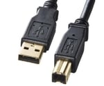0.6m USBケーブル(A-B/2.0対応/金ﾒｯｷ/黒)　EA764AJ-79