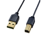 1.5m USBケーブル(A-B/2.0対応/極細/黒)　EA764AJ-113