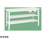 軽量高さ調整作業台（TKK8/200kg/抗菌・抗ウイルスリューム天板/H800～1000/中棚引出付）1500×750×800～1000mm パールホワイト　TKK8-157AVFGT2