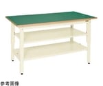 軽量立作業台（KD/350kg/サカエリューム天板/H900/中板中棚付）1500×750×900mm アイボリー　KD-59FNT2I