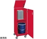 一斗缶保管庫（一斗缶・ペール缶兼用タイプ・移動式）KUシリーズ 425×415×1155mm レッド　KU-ITKFR